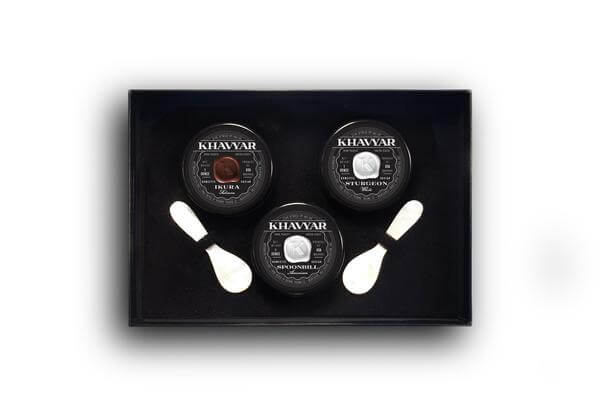 Caviar Gift Set Ikura Salmon, Sturgeon American and Spoonbill